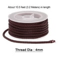 thumbnail image 2 of Nylon Thread Twine Beading Cord 4mm Extra-Strong Braided Nylon Crafting String 3.2M/10.5 Feet, Black Bean, 2 of 7