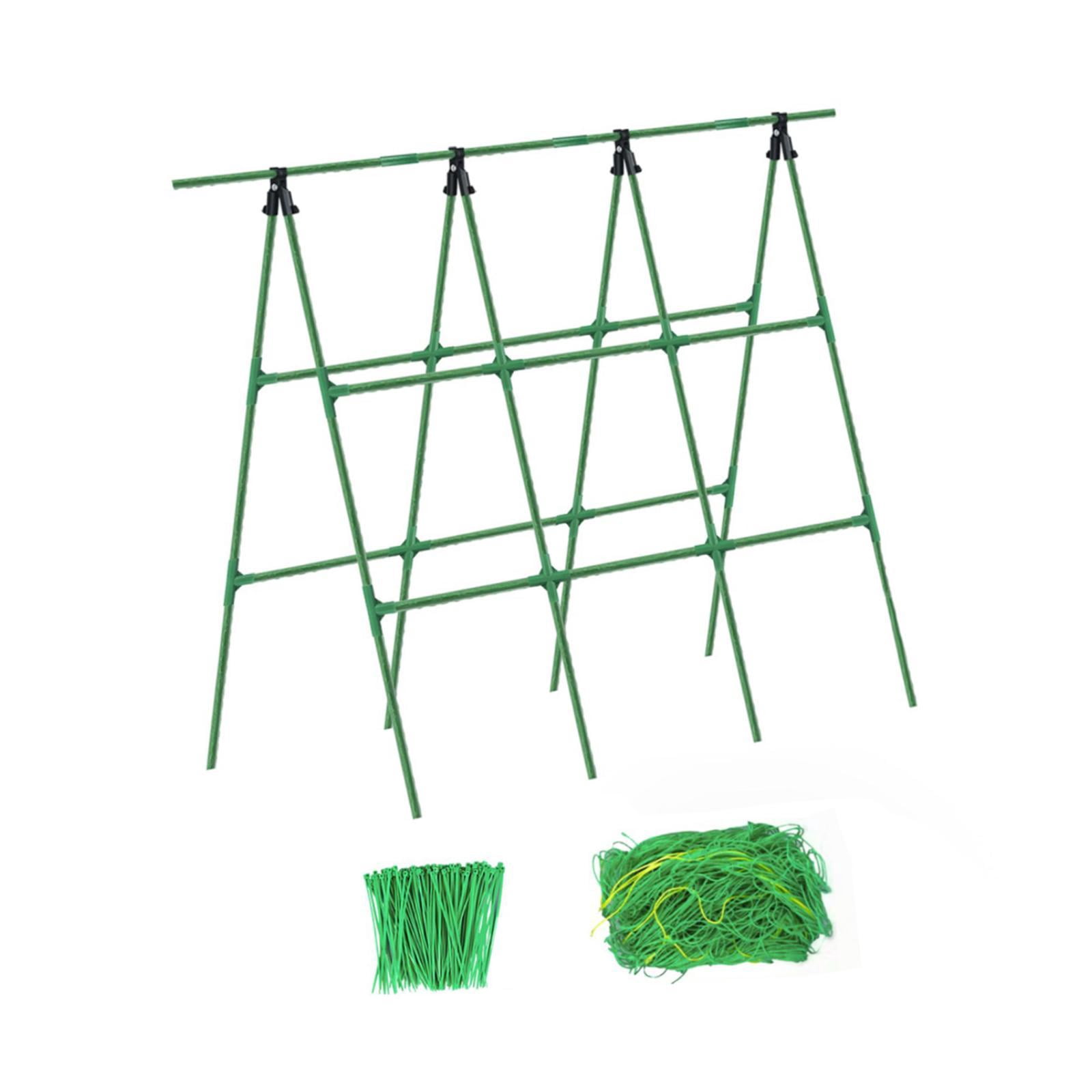 CarpNettore A Frame Garden Trellis Tomatoes Cucumber Trellis Plant Support with Climbing Net