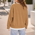 thumbnail image 6 of IUYRTFE Women's Relaxed Crew Neck Sweatshirt Long Sleeve Pullover with Contrast Trim Casual Layered Look Top, 6 of 6