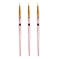 thumbnail image 1 of Juego de 3 pinceles delineadores de uñas con punta de nailon para trazos cortos Detalles Dorado, 1 of 10