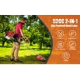 thumbnail image 3 of Floseru Gas Powe Weed Wacker, 52cc 2-Stroke Gas Weed Eater, 2 in 1 Backpack String/Grass Trimmer, 2.2KW/8500rpm High Power Brush Cutter, Multi-Functional Trimming Tool for Garden, Yard, Lawn, 3 of 11
