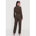 thumbnail image 3 of Women's Crepe Knit Long Sleeve Button Front Jumpsuit, 3 of 3