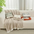 thumbnail image 3 of Chenille Waffle Knit Throw Blanket Reversible Bedding Blanket, 60"x80", Beige, 3 of 8