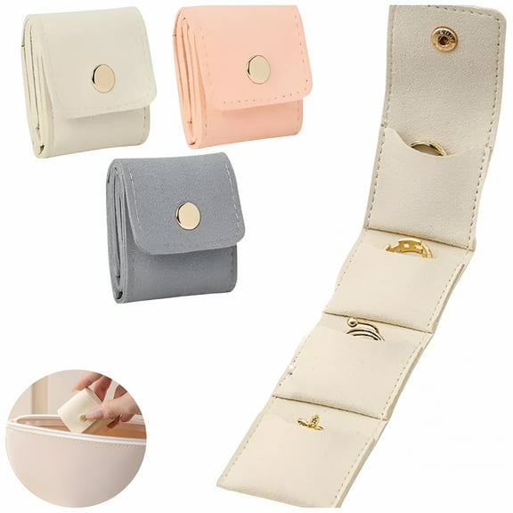 LAMIRO Mini Travel Jewelry Bag – Velvet Soft Foldable Pouch with Secure Buckle Clasp, Compact Jewelry Organizer for Earrings, Rings, Necklaces – for Women & Girls Accessories