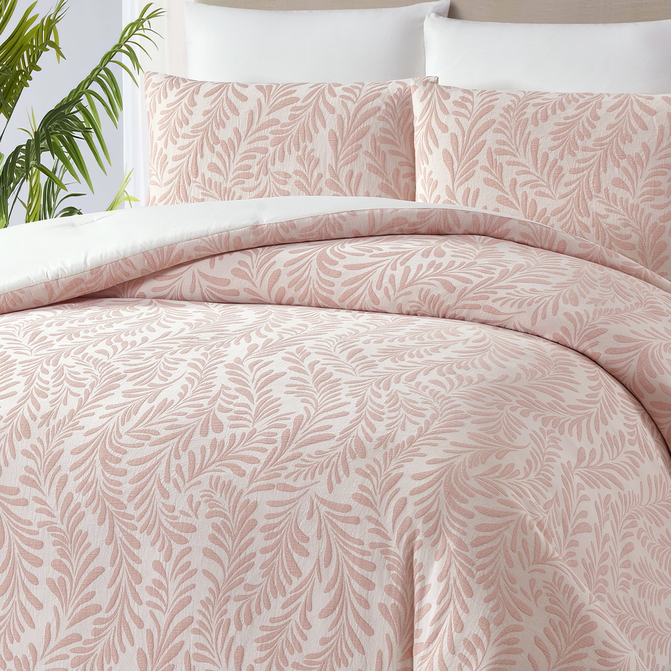 Better Homes & Gardens Botanical 3-Piece Comforter Set, Blush, Full Queen, All Ages