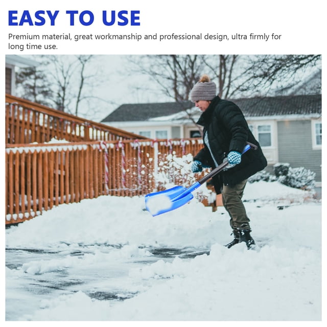 TABLZONE 1Pc Aluminum Alloy Snow Shovel Ergonomic Handle Foldable Car Snow Removal Tool