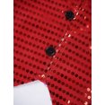 thumbnail image 4 of Fldy Kids Boys Girls Hip-hop Jazz Dance Costume Sequins Jacket Vest Waistcoat Stage Performance Party Red 150, 4 of 6