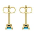 thumbnail image 4 of Clara Pucci 0.5Ct Turquoise Round Cut VVS1 Push Back Stud 18k Solid hypoallergenic Gold Designer Earrings For December, 4 of 7