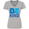 thumbnail image 3 of Inktastic Be Kind Logo in Blue Women's V-Neck T-Shirt, 3 of 5