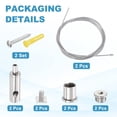 thumbnail image 3 of Uxcell 2Set Ceiling Hanging Wire Cable Kit, 4.9ft Bottom Adjust Adjustable Hanging Wire Rope Suspension with Square Mount Screw Kit for Pendant Chandelier Ceiling LED Panel Light, Chrome, 3 of 7
