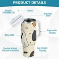 thumbnail image 2 of Yayeee 30oz Stainless Steel Tumbler with Straw and Handle Double-Wall Insulated Travel Water Bottle, Halloween Black Pumpkins, 2 of 8