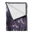 thumbnail image 2 of Nature Soft Flannel Fleece Throw Blanket, Vibrant Full Moon by the Lake Night Dramatic Hazy Spooky Background Mystic Scene, Cozy Plush for Indoor and Outdoor Use, 70" x 90", Purple, by Ambesonne, 2 of 5