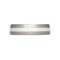 thumbnail image 5 of Mens Chisel 6mm Comfort Fit Satin Titanium Wedding Band Ring with Sterling Silver Inlay for Men, 5 of 7