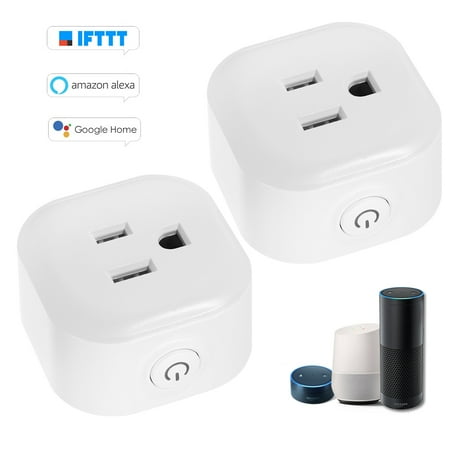 Htovila Mini Wifi Smart Socket with Energy Monitoring Function Bulgy On/Off Button Smart Outlet Support APP Remote Control Timing Function Voice Control for IFTTT No Hub Required Smart Home