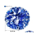thumbnail image 2 of 4 Pack Cheerleader Pom Poms,Sports Dance Cheer Plastic Pom Poms,Dancers Pull Cheerleading Balls,Hand-Tied Cheerleading Pom Poms,Light and Reliable Cheerleading Pom Poms (Blue & Silver), 2 of 7