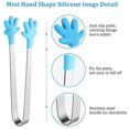 thumbnail image 2 of mini pinzas para azúcar, pinzas multifuncionales para alimentos, pinzas para azúcar, pinzas de silicona y acero inoxidable para hielo., 2 of 5