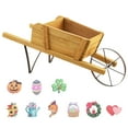 thumbnail image 1 of Costway Small Wooden Wagon Planter Decorative Indoor/Outdoor Rustic Flower Cart with Wheel Walnut, 1 of 10