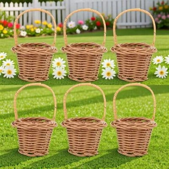 Topbathy 6Pcs Small Wicker Basket in Assorted Colors for Party Favor and Storage