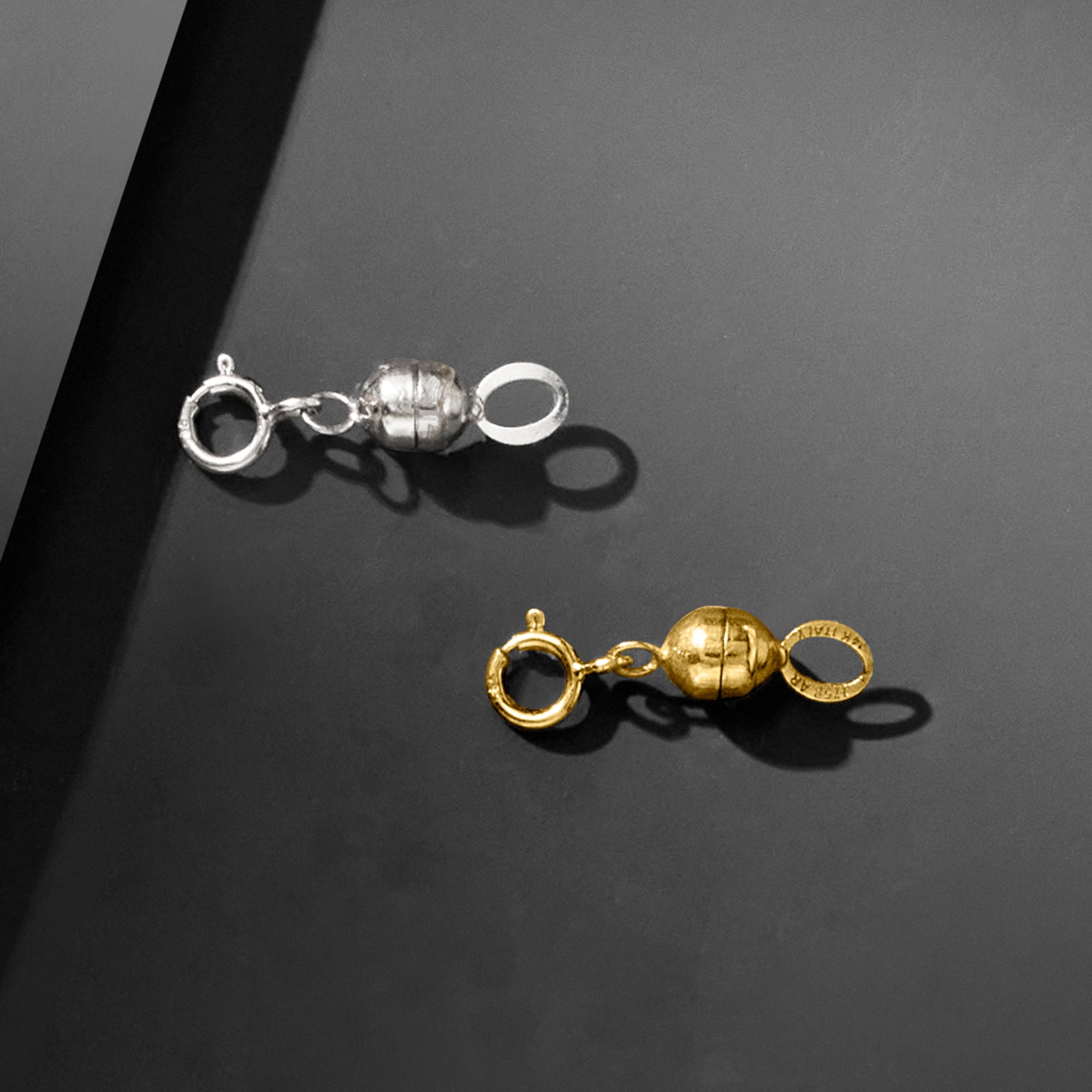 Ross-Simons Italian Set Of 2 Small Magnetic Clasp Converters: 14kt Yellow Gold and 14kt White Gold, Women's, Adult