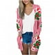 thumbnail image 2 of Pntutb moda mujer Navidad estampado suelto manga larga cárdigan otoño abrigo blusa Rollbacks Pntutb Pntutb-3007, 2 of 6