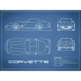 thumbnail image 3 of Rogan, Mark 18x15 Black Modern Framed Museum Art Print Titled - Corvette C3-Blue, 3 of 5