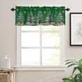 thumbnail image 7 of Christmas Kitchen Curtains and Valances Set, Xmas Tree Gift Lanterns Snowflakes Green Rod Pocket Window Valance 18 Inch Window Curtain Panels for Living Room Bedroom Laundry, 27.5x36in, 3 Pieces, 7 of 7