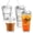 4PCS-Clear, variant on Ribbed Drinking Glasses with  & Straws, 20oz and 15oz Glass Cups, 8 count Glass Tumblers,  for , Office, Outdoor Use