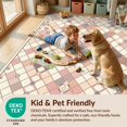 thumbnail image 4 of Design&I 9'x12' Washable Area Rug Pink Covering Geometric Interlocking Grid Pastel Argyle Blush for Great Room, Large Living Giant Skid-Resistant, 4 of 7
