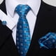 thumbnail image 1 of Corbata a cuadros para hombre, corbata de seda y gemelos cuadrados de bolsillo, conjunto de boda y negocios (azul) Rojo Verde, 1 of 2