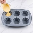 thumbnail image 6 of Flower Shape Silicone Baking Mold, 6 Cavity 12X8 Inch Grey Silicone Muffin Pan, Non-Stick Grade Baking Supplies for Homemade Cupcakes, Pastries and Dessert Making, 6 of 6