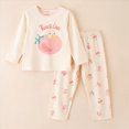 thumbnail image 2 of KPOPLK Teen Girls Pjs Set Two Piece Pajamas Kids Fall Winter Long Sleeve T-Shirt Top and Pant Pajamas Loungewear(5-6 Years,Beige), 2 of 6