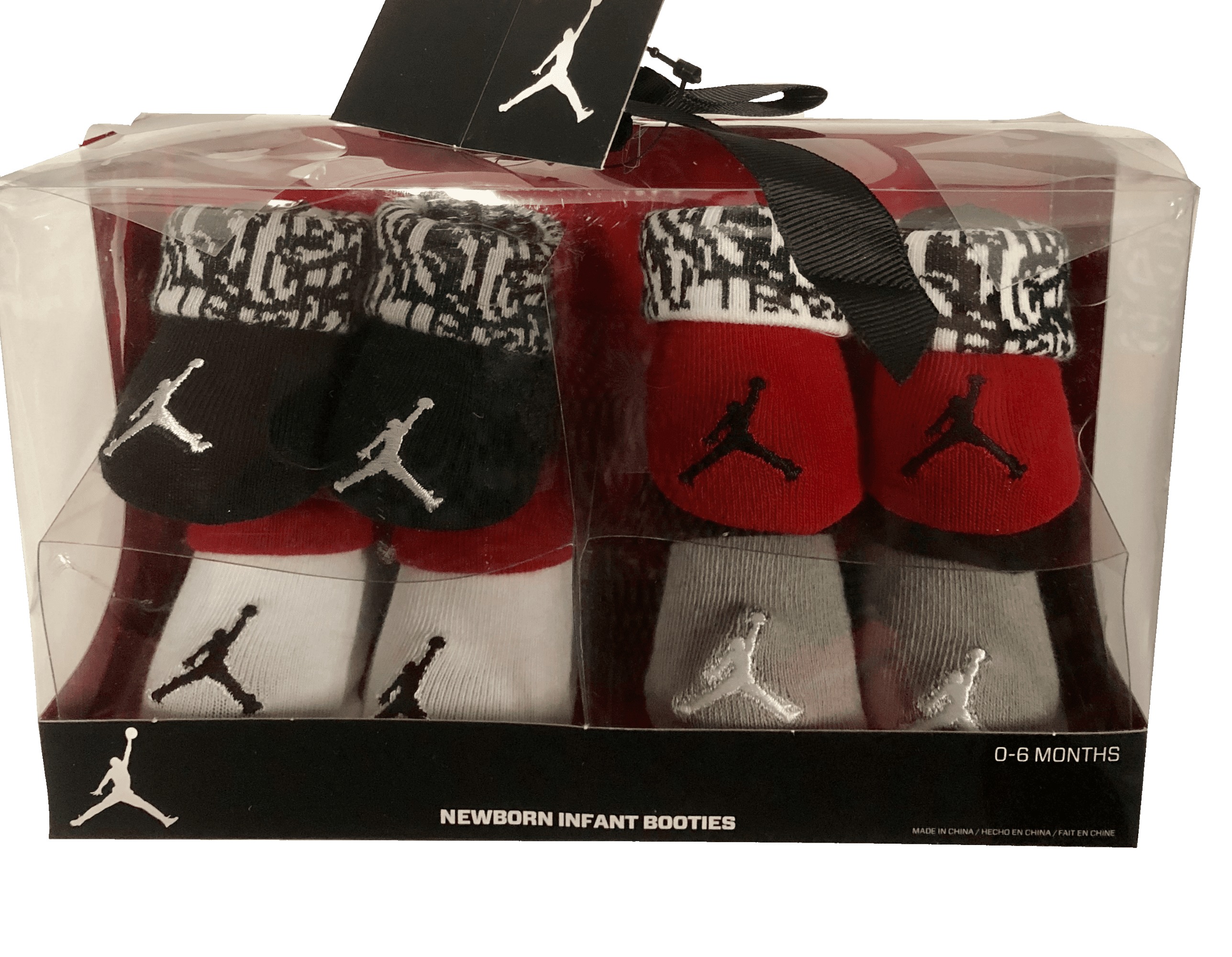 NIKE Air Jordan Newborn Baby Boy's Booties, 4 Pair Gift Set, Size 06
