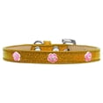 thumbnail image 1 of Bright Pink Rose Widget Dog Collar Gold Ice Cream Size 10, 1 of 2
