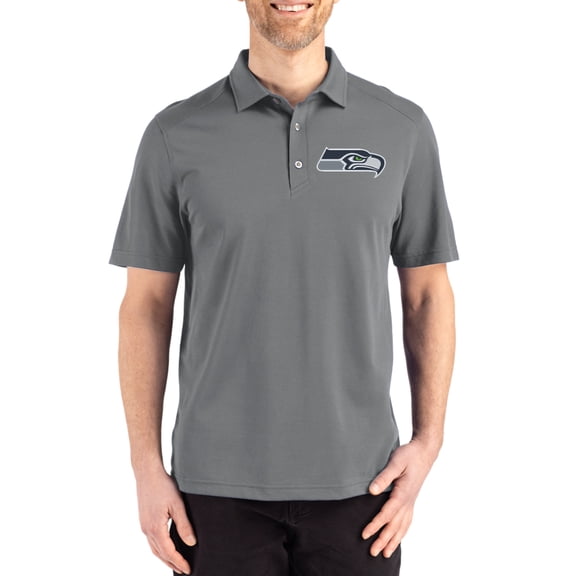 Men's Cutter & Buck Gray Seattle Seahawks Big & Tall Advantage Refresh Epic Confidence Recycled Tri-Blend Pique Polo