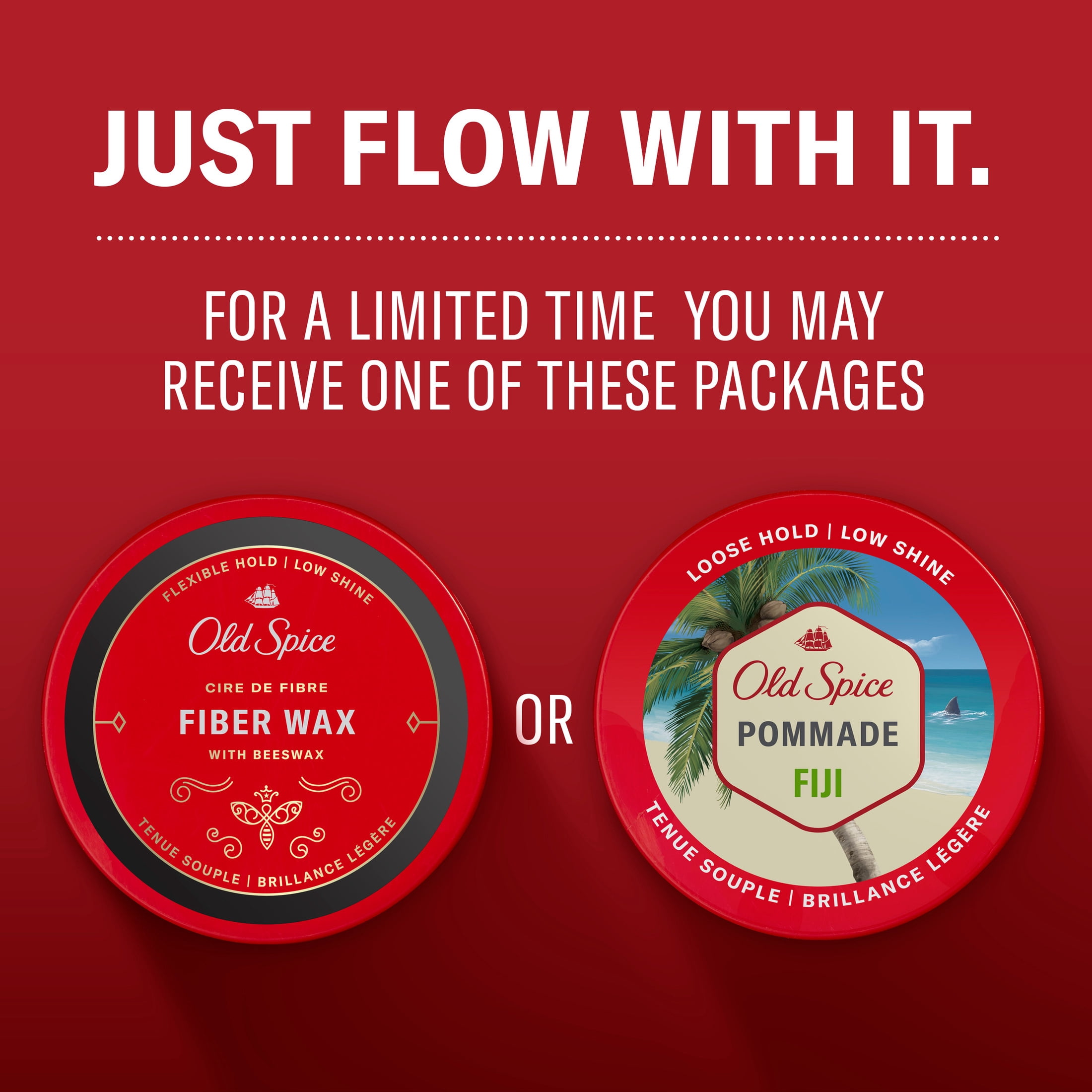 (3 pack) Old Spice Fiji Hair Styling Pomade for Men, Loose Hold, Low Shine, 2.22 oz