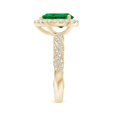 thumbnail image 3 of ANGARA Pear Lab Grown 2.2 Ct Emerald Halo Twisted Rope Shank Engagement Ring for Women in 14K Yellow Gold (Size-10x8mm) | May Birthstone, Anniversary, Jewelry Gift for Women | Lab-Grown Emerald Ring, 3 of 8