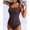 Café, variante sur Maillots de Bain une Pièce pour Femmes Froncés, Contrôle du Ventre