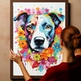 thumbnail image 6 of Thuan Bohemian Dog Flower Art Print Canvas, Wall art Painting Decor, Puppy Pop Art Home Decor Artwork For Bedroom Living Room Bathroom Decor, Puppies Colorful Photo, 6 of 6