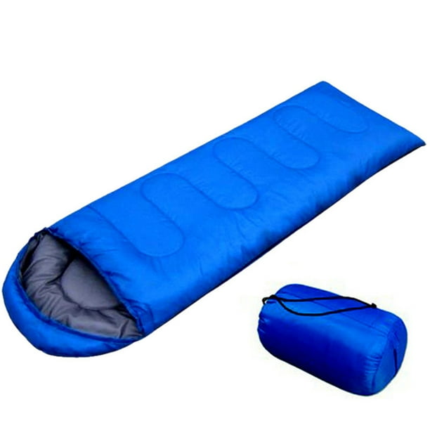 Saco de dormir tipo sobre para acampar, compresivo y cómodo, ideal para senderismo y actividades al aire libre (azul)