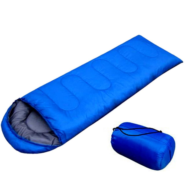 Saco de dormir tipo sobre para acampar, compresivo y cómodo, ideal para senderismo y actividades al aire libre (azul)