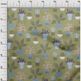 thumbnail image 3 of oneOone Polyester Spandex Olive Green Fabric Flower Pots Motif Sewing Craft Projects Fabric Prints By Yard 56 Inch Wide, 3 of 4