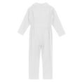 thumbnail image 4 of Runhomal Kids Boys Girls Mechanic Coveralls Long Sleeve Zipper Front Jumpsuit Boiler Suit Halloween Ivory 12, 4 of 5