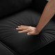 thumbnail image 4 of Sofa moderno de butaca, silla de una sola asiento para sala de estar con patas de madera, silla acolchada con veludo decorativo para sala de estar y dormitorio, negro, 4 of 5