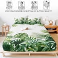 thumbnail image 5 of Twin Sze Fitted Sheet Set - Summer Tropical 2 Piece Bedding Sets 16" Deep Pocket Fitted Sheet with 1 Pillowcase, Pastoral Palm Trees Botanical Leaves Brushed Microfiber Hotel Luxury Bed Sheets, 5 of 9