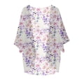 thumbnail image 3 of Ruyang Summer Puff Sleeve Cardigans Womens Fashion Floral Printed Kimono Cardigan Casual Loose Fit lightweight Cover Up Blouse Tops, 3 of 3