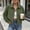 Army Green, variant on Women's Corduroy Button Down Jacket Long Sleeve Solid Lightweight Casual Plus Size Coat