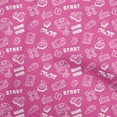 thumbnail image 1 of oneOone Velvet Pink Fabric Game Video Game Doodle Sewing Craft Projects Fabric Prints By Yard 58 Inch Wide, 1 of 4
