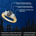 thumbnail image 2 of Gem Stone King 18K Yellow Gold Plated Silver Green Mystic Topaz and White Topaz Filigree Style 3 Stone Ring for Women (2.78 Cttw, Oval 8X6MM and 6X4MM) (Size 6), 2 of 6