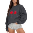thumbnail image 1 of Wyzesi Chandails pour Tout-Petits Fille Rouge Mode Femme Extérieur Saint-Valentin Amour Imprimé Ample Uni Col Rond Manches Longues Chandail à Capuchon 10, 1 of 4
