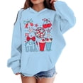 thumbnail image 4 of Patriotic Hoodies Sweatshirts for Girls Independence Day 4th of July Graphic Print Hooded Sweatshirt For Celebration And Casual Wear Light Blue 7-8T, 4 of 4